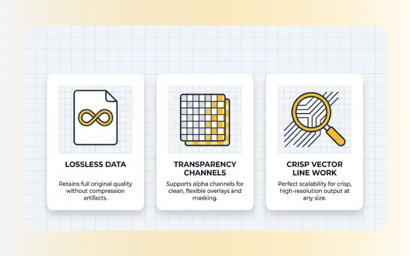 Key functional benefits provided by the online PNG converter.