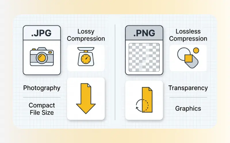 Visual comparison between options when you save photo to PNG or JPG.